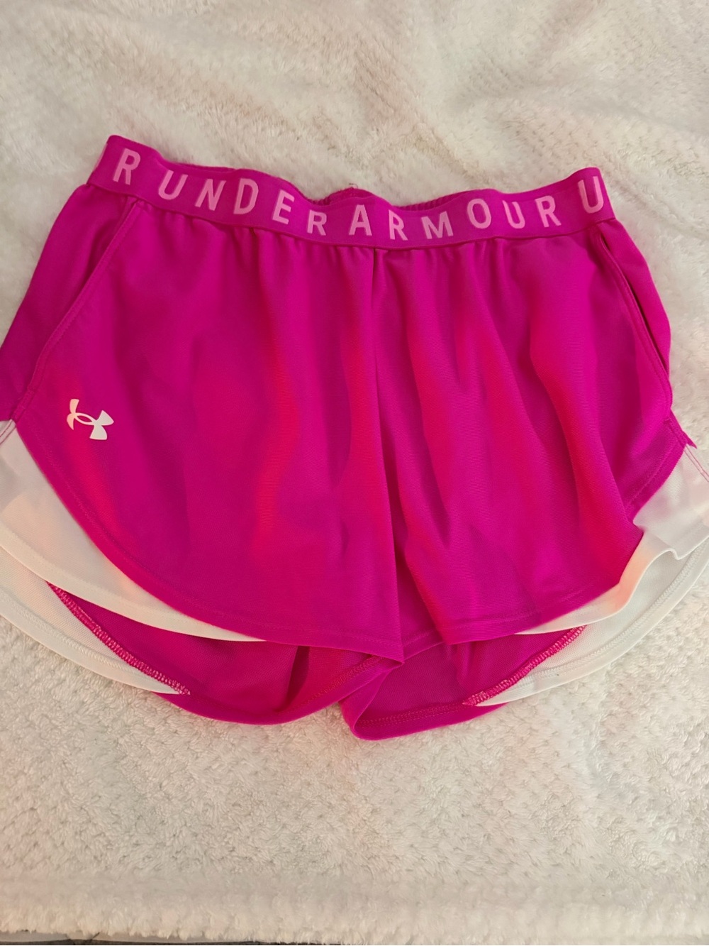 Under Armour Hot Pink Women's Athletic Shorts with White Liner